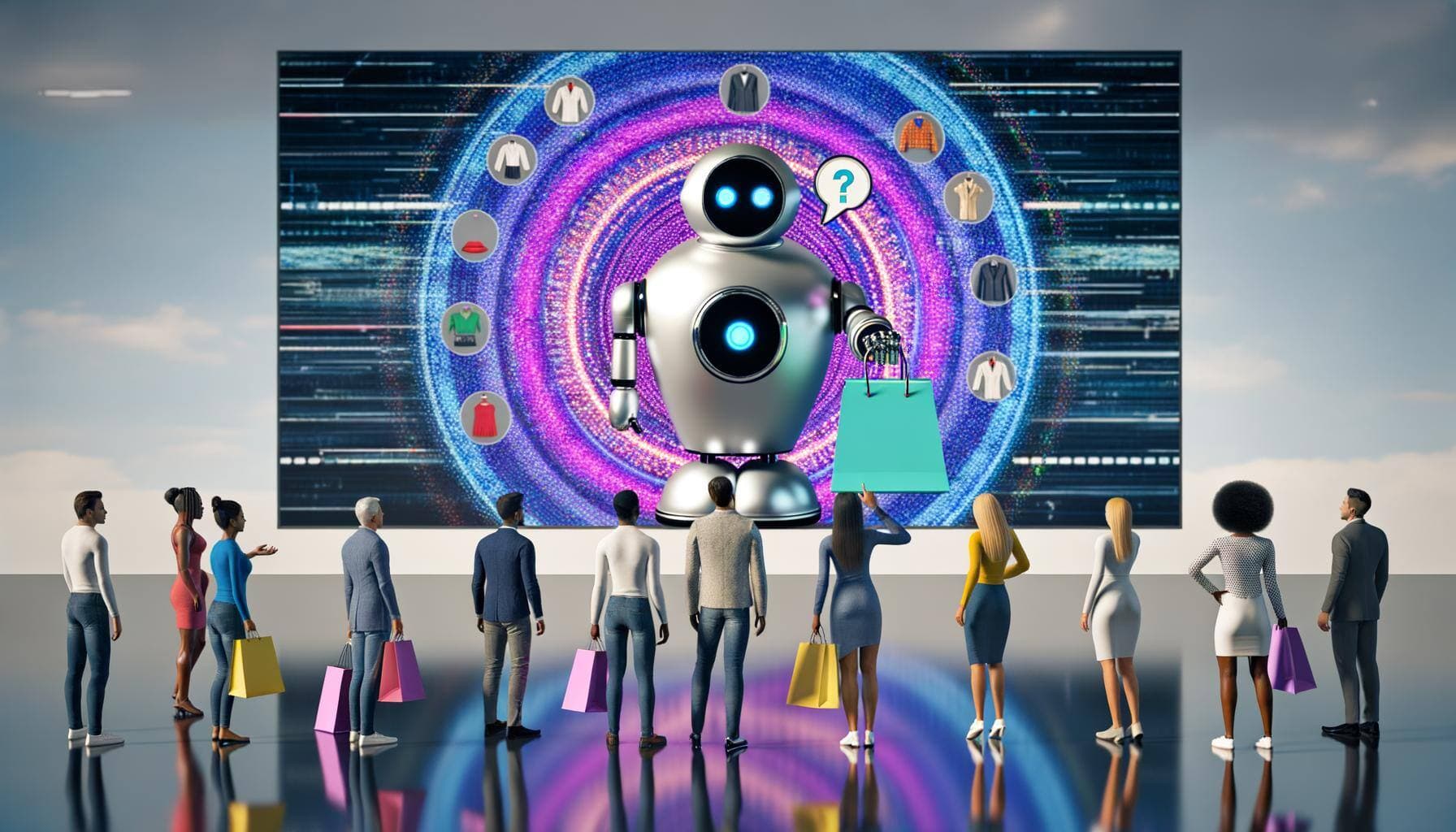 Ilustración sobre IA para retención de clientes para marcas que venden en retailers y marketplaces