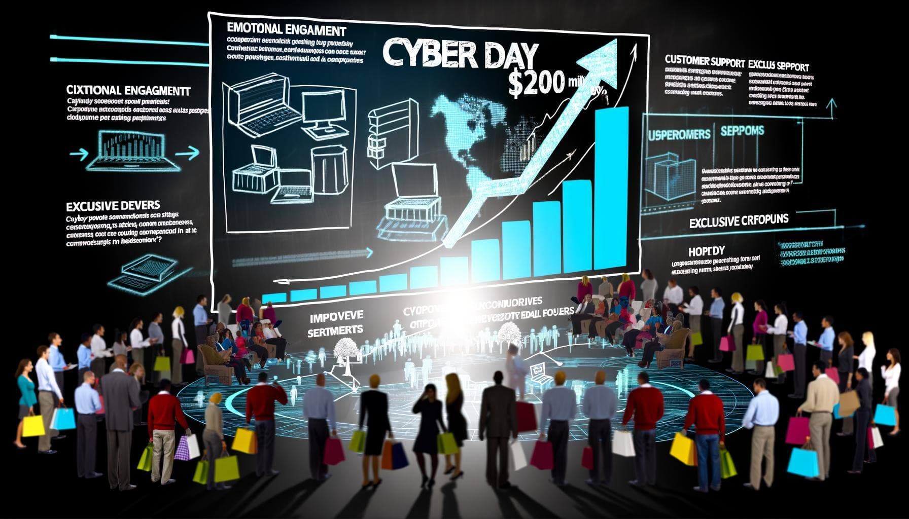 Ilustración sobre CyberDay ecommerce para marcas que venden en retailers y marketplaces